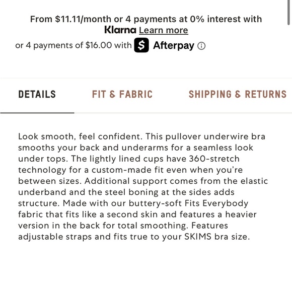 SKIMS FITS EVERYBODY BACK SMOOTHING FULL COVERAGE BRA 34DDDD - Picture 4 of 11